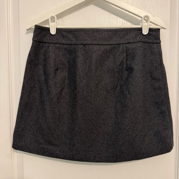 GAP Womens gray mini skirt 4 wool blend fully lined button Y2K 90s 2000s career - Picture 4 of 15